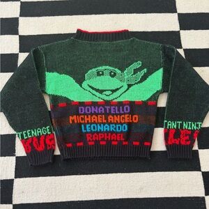 Vintage Teenage Mutant Ninja Turtles Sweater - Green and Black